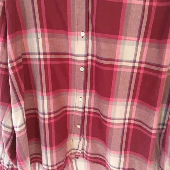 OLD NAVY XL CLASSIC SHIRT PINK PLAID - Picture 4 of 5
